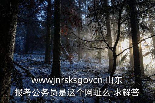 wwwjnrsksgovcn 山東報考公務(wù)員是這個網(wǎng)址么 求解答