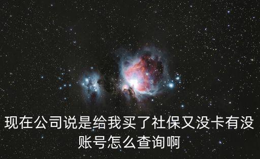 現(xiàn)在公司說是給我買了社保又沒卡有沒賬號怎么查詢啊