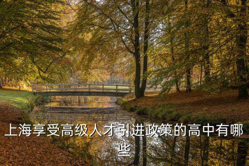 上海享受高級人才引進政策的高中有哪些