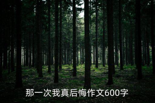 那一次我真后悔作文600字