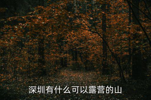 深圳露營地點推薦，深圳有什么可以露營的山