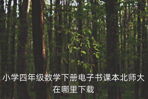 小學四年級數學下冊電子書課本北師大在哪里下載