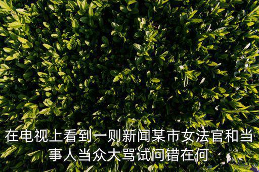 在電視上看到一則新聞某市女法官和當(dāng)事人當(dāng)眾大罵試問錯(cuò)在何