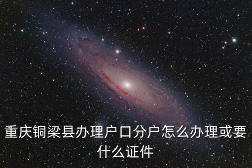 重慶銅梁縣辦理戶口分戶怎么辦理或要什么證件