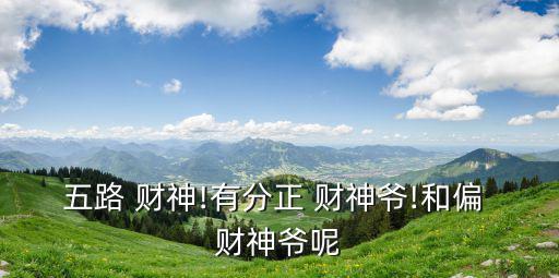 五路 財(cái)神!有分正 財(cái)神爺!和偏 財(cái)神爺呢