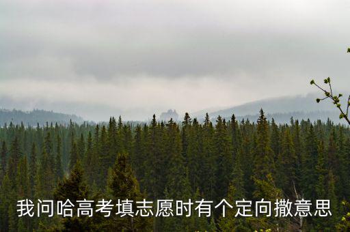 我問哈高考填志愿時有個定向撒意思