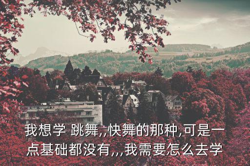 我想學 跳舞,,快舞的那種,可是一點基礎都沒有,,,我需要怎么去學