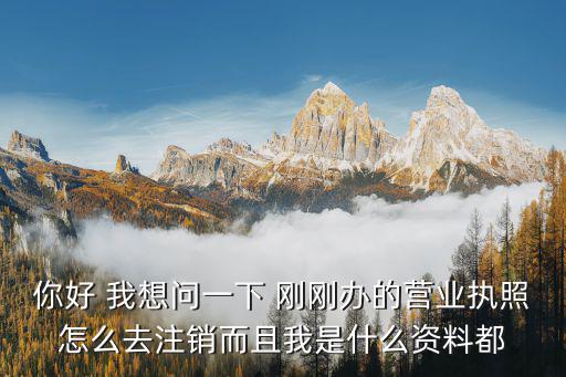 你好 我想問一下 剛剛辦的營業執照怎么去注銷而且我是什么資料都