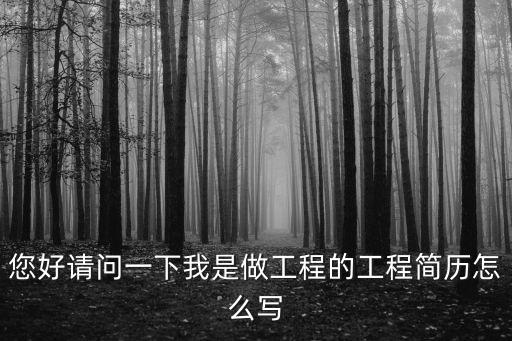 您好請問一下我是做工程的工程簡歷怎么寫