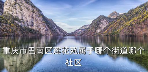 重慶市巴南區蓮花苑屬于哪個街道哪個社區
