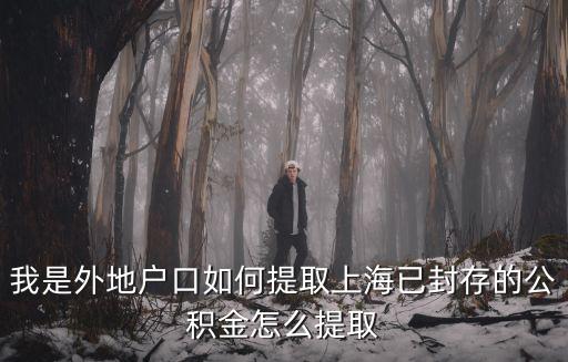 我是外地戶口如何提取上海已封存的公積金怎么提取