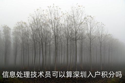 信息處理技術員可以算深圳入戶積分嗎