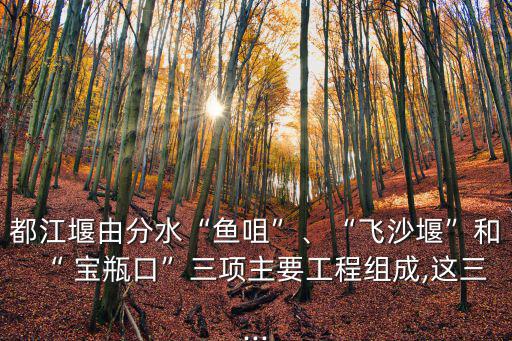 都江堰由分水“魚咀”、“飛沙堰”和“ 寶瓶口”三項主要工程組成,這三...