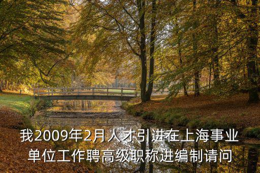我2009年2月人才引進在上海事業單位工作聘高級職稱進編制請問