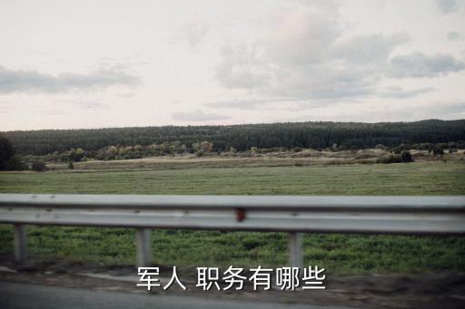 軍人 職務有哪些