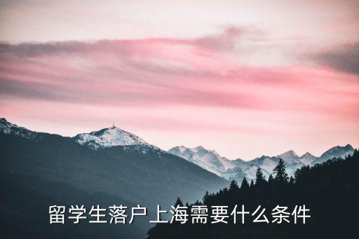 留學生落戶上海需要什么條件