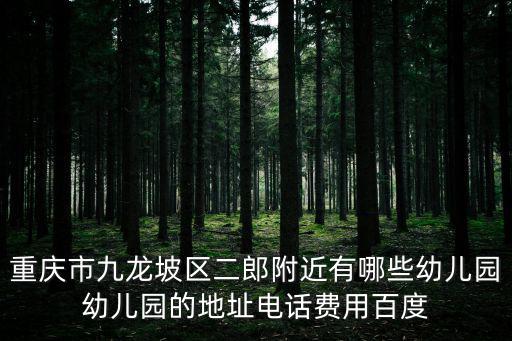 重慶市九龍坡區(qū)二郎附近有哪些幼兒園幼兒園的地址電話費用百度