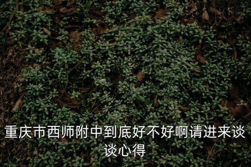 重慶市西師附中到底好不好啊請進來談談心得