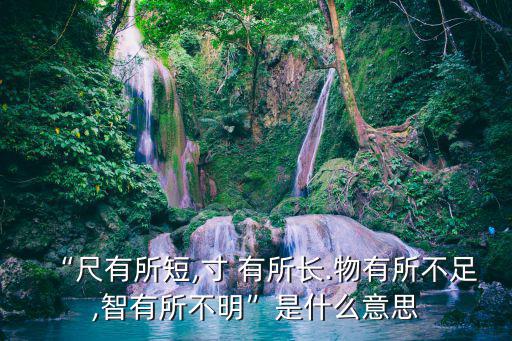 尺有所長(zhǎng)寸有所短,尺寸有所長(zhǎng)與智慧無(wú)用