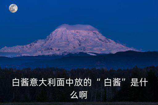  白醬意大利面中放的“ 白醬”是什么啊