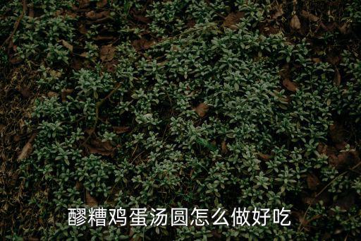 醪糟雞蛋湯圓怎么做好吃