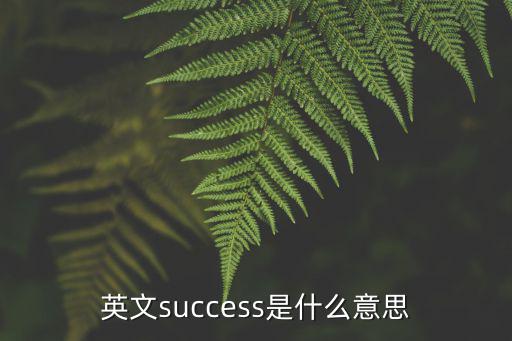 英文success是什么意思