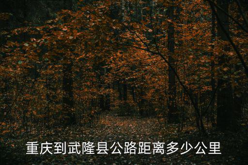重慶到武隆縣公路距離多少公里