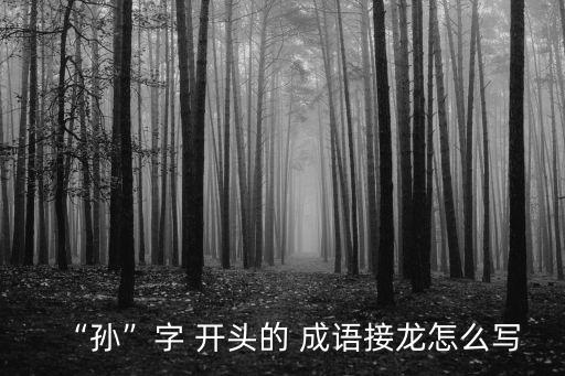 “孫”字 開頭的 成語接龍怎么寫