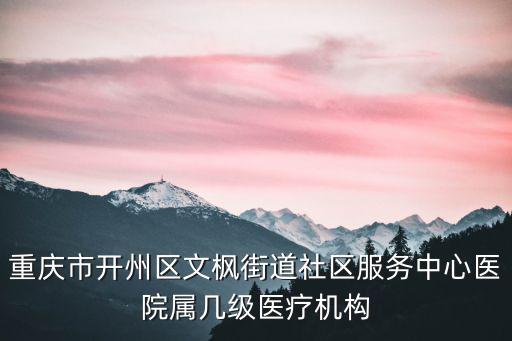 重慶市開州區文楓街道社區服務中心醫院屬幾級醫療機構