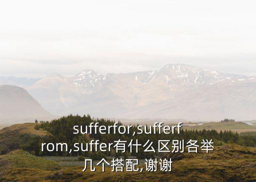 sufferfor,sufferfrom,suffer有什么區別各舉幾個搭配,謝謝