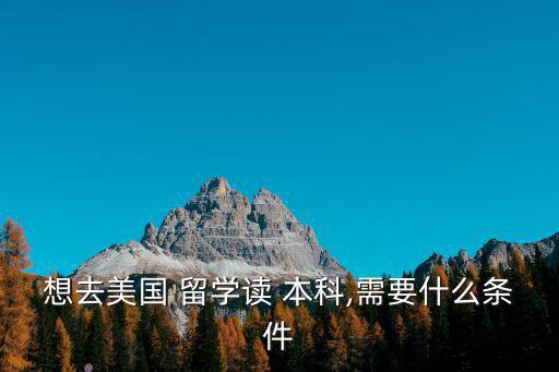 想去美國 留學(xué)讀 本科,需要什么條件