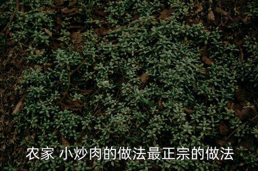  農家 小炒肉的做法最正宗的做法