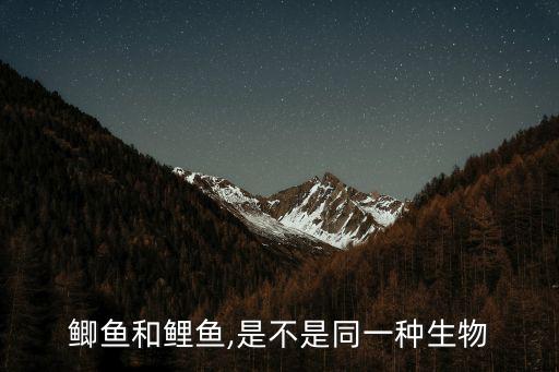 鯽魚和鯉魚,是不是同一種生物