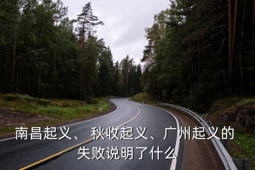 南昌起義、 秋收起義、廣州起義的 失敗說明了什么