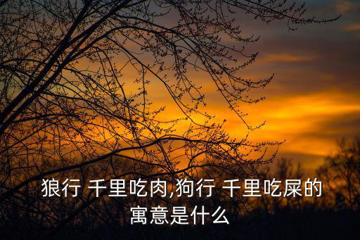  狼行 千里吃肉,狗行 千里吃屎的寓意是什么