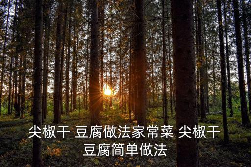  尖椒干 豆腐做法家常菜 尖椒干 豆腐簡單做法