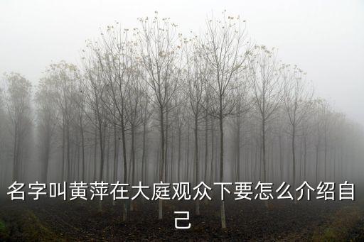 名字叫黃萍在大庭觀眾下要怎么介紹自己