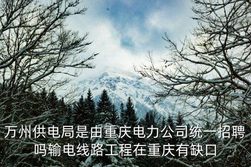 萬州供電局是由重慶電力公司統一招聘嗎輸電線路工程在重慶有缺口