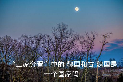 “三家分晉”中的 魏國和古 魏國是一個國家嗎
