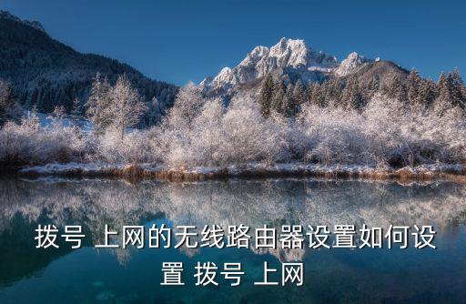  撥號 上網的無線路由器設置如何設置 撥號 上網