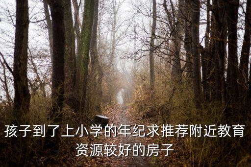 孩子到了上小學的年紀求推薦附近教育資源較好的房子