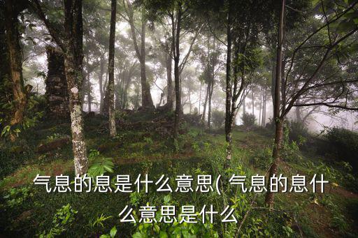  氣息的息是什么意思( 氣息的息什么意思是什么
