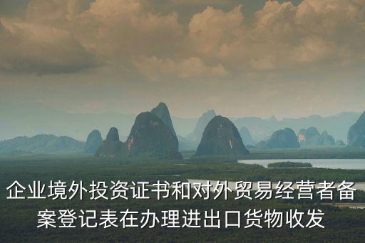 企業境外投資證書和對外貿易經營者備案登記表在辦理進出口貨物收發