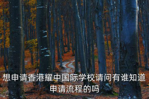 想申請香港耀中國際學校請問有誰知道申請流程的嗎