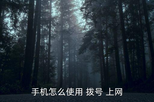 手機怎么使用 撥號 上網