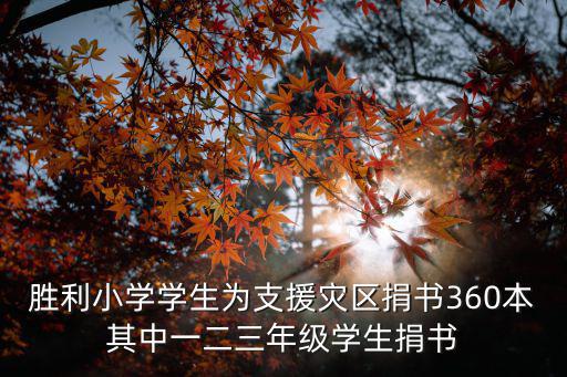 勝利小學學生為支援災區捐書360本其中一二三年級學生捐書