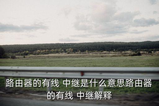 路由器的有線 中繼是什么意思路由器的有線 中繼解釋