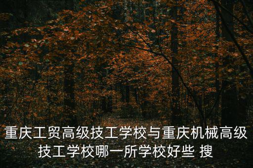 重慶工貿高級技工學校與重慶機械高級技工學校哪一所學校好些 搜