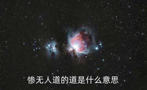 慘無人道的道是什么意思