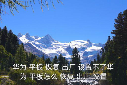 華為 平板 恢復 出廠 設置不了華為 平板怎么 恢復 出廠 設置
